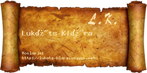 Lukáts Klára névjegykártya